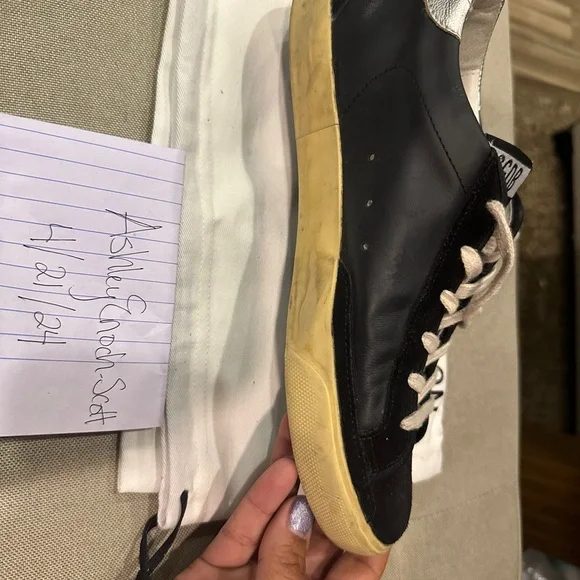 Golden Goose Super-Star size 40 EUC Black/Silver - Picture 5 of 12